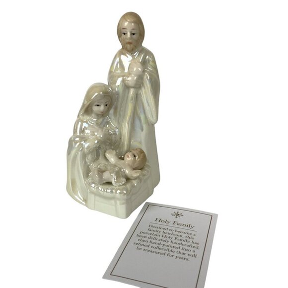 Pier 1 Imports Holy Family Nativity Figurine Ceramic Lusterware in Gift Box - Picture 1 of 8